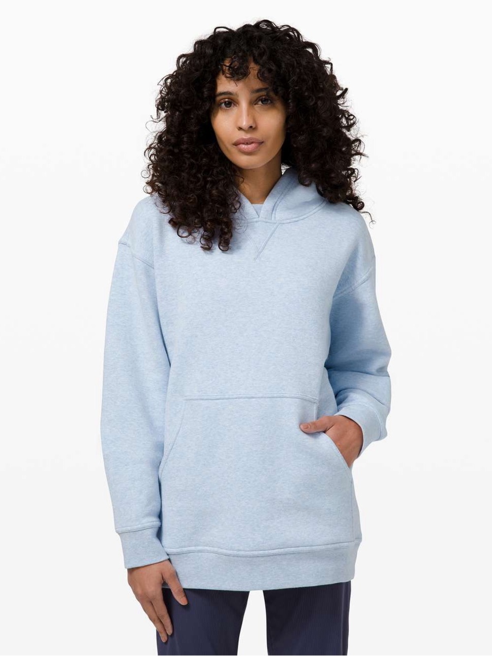 Lululemon All Yours Hoodie *Fleece Heathered Blue Linen size M